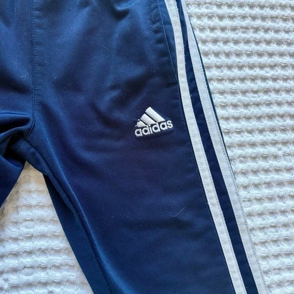 Adidas Toddler Boy Navy Stripe Track Pants - Size 2T - Picture 2 of 5